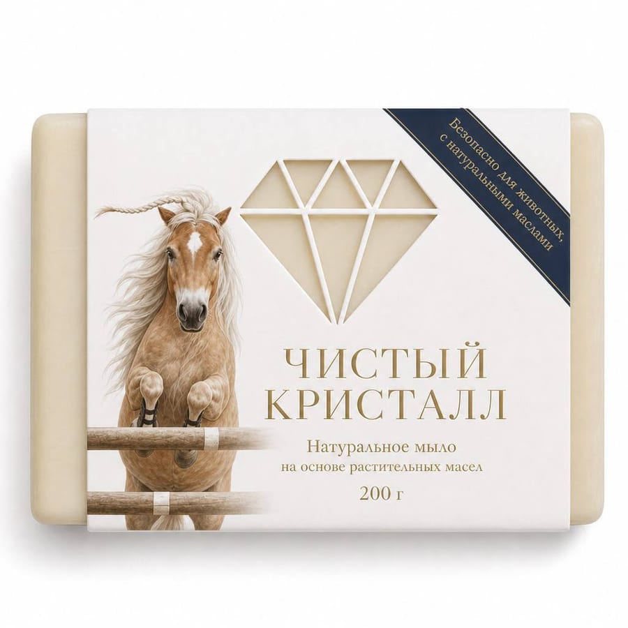 Мыло для ухода за лошадьми и животными «Чистый Кристалл», 200 г